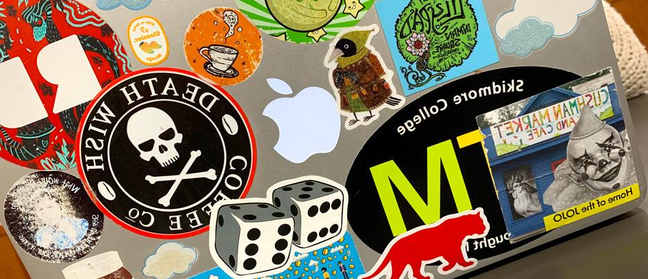 Stickers on a laptop 